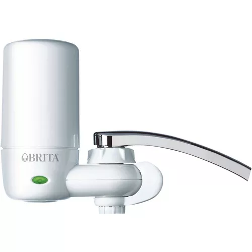 Brita 42201CT Water Faucet Mount Filtration System with 1 Elite Advanced Replacement Filter - White (4/Carton)
