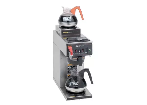 Bunn 12 Cup Automatic Coffee Brewer with 2 Warmers, CWTF15-2 B/T