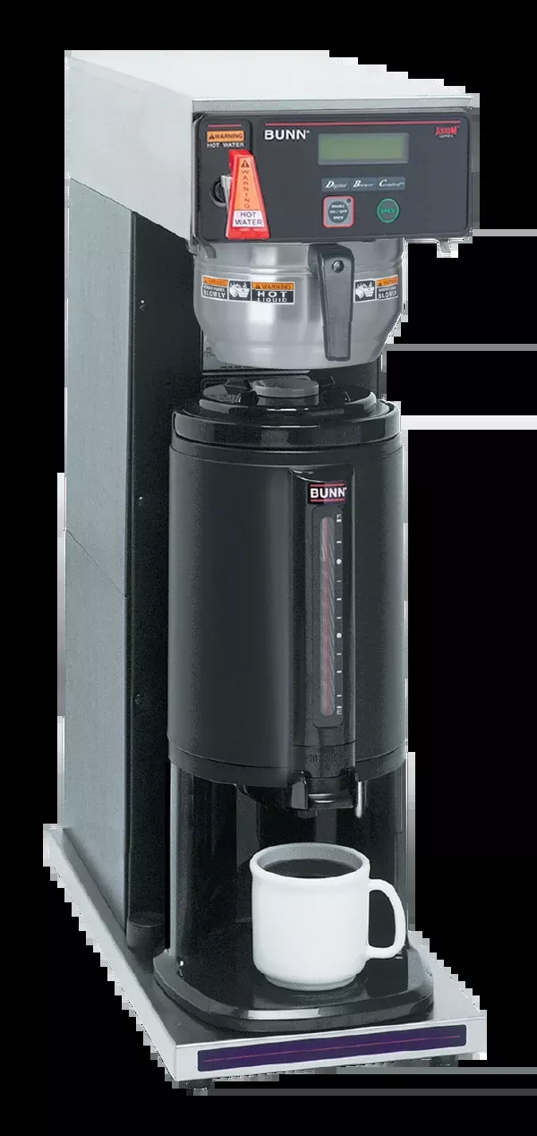 Bunn AXIOM 12 Cup Automatic Coffee Brewer Dual Voltage with Thermal Server, Black Trunk, Stainless Funnel