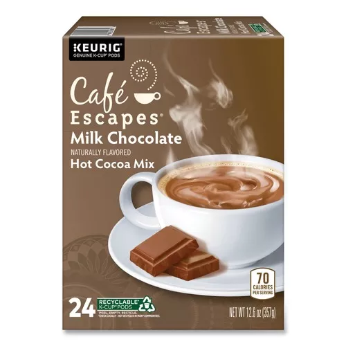 Cafe Escapes 5000330121 Hot Cocoa K-Cups - Milk Chocolate (24/Box)