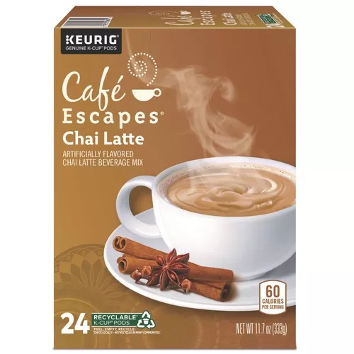 Cafe Escapes 5000330124 K-Cups - Chai Latte (24/Box)