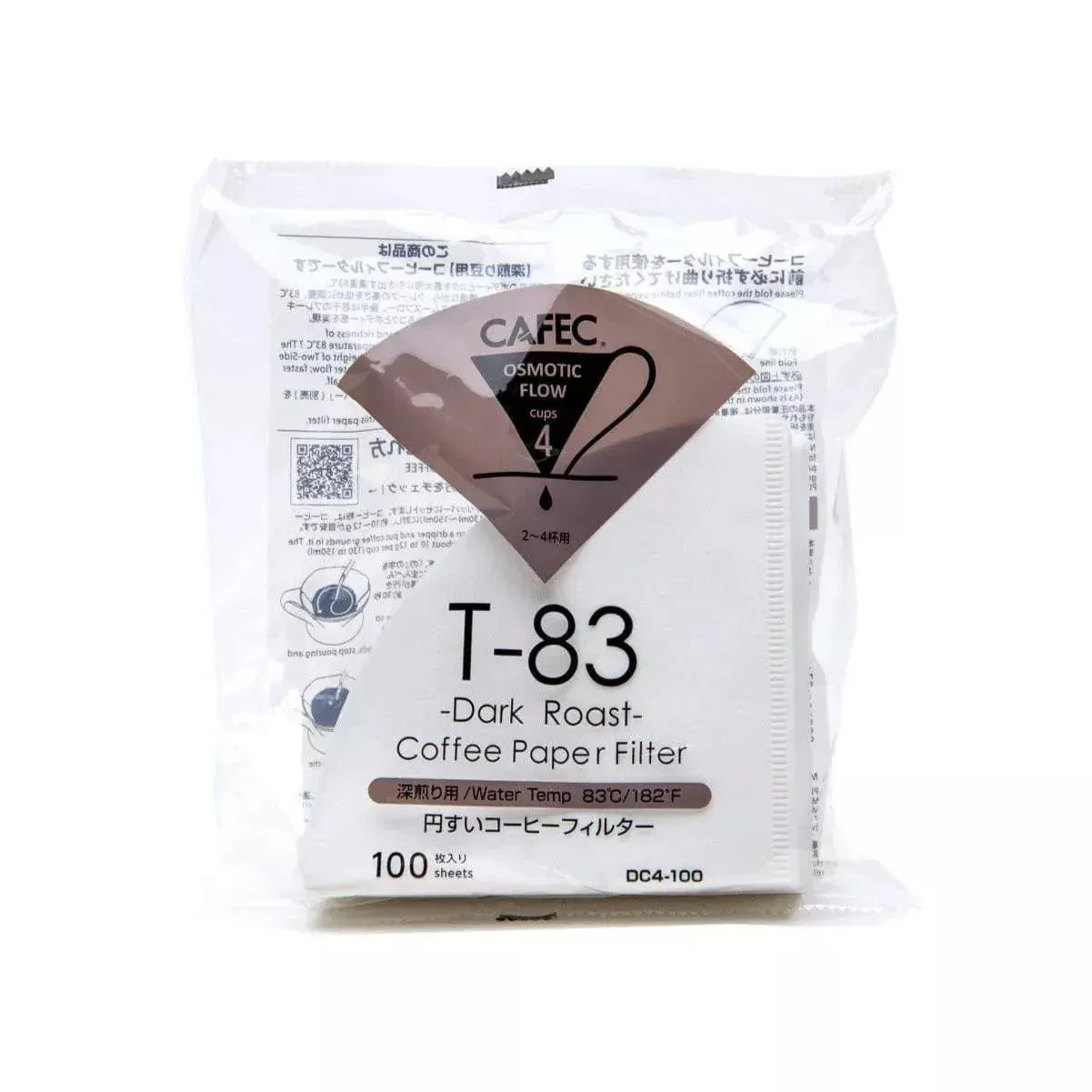 CAFEC Dark Roast Paper Coffee Filter (4 Cups, Size 02)