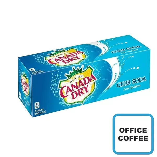 Canada Dry Club Soda Carbonated Soft Drink (12 Cans)