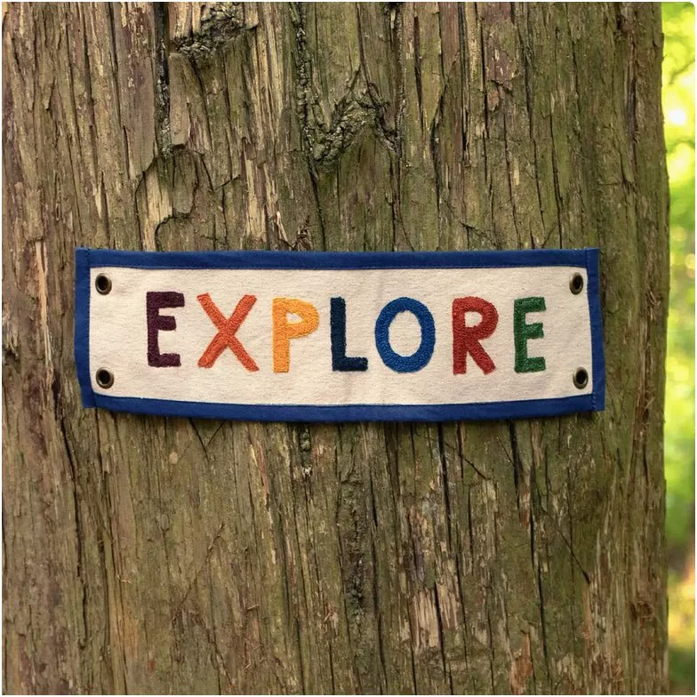 Canvas Embroidered Banner EXPLORE