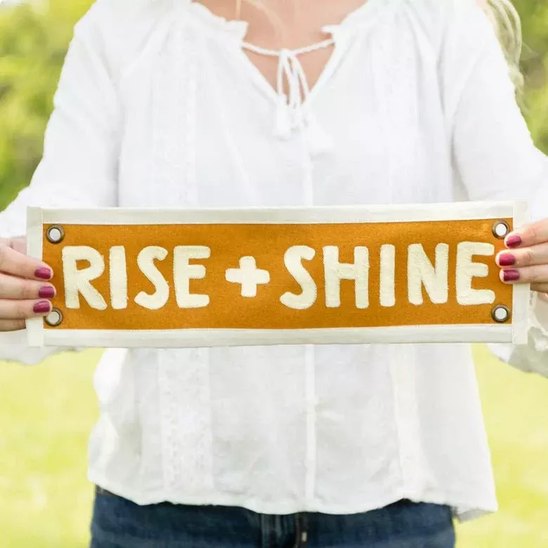 Canvas Embroidered Banner RISE + SHINE