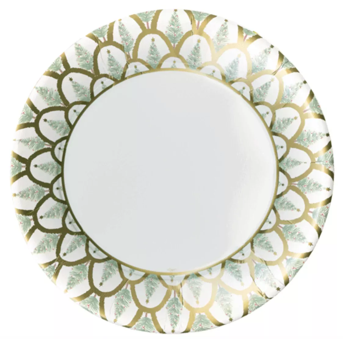 Caspari Deco Christmas Gold Paper Dinner Plates – 8pk
