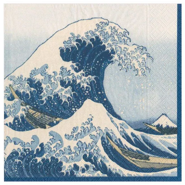 Caspari Great Wave Cocktail Napkins – 20pk
