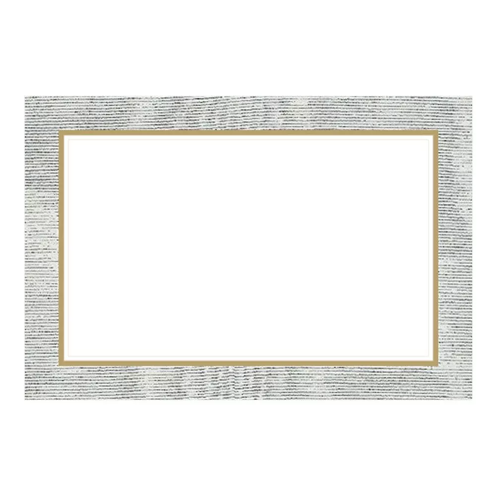 Caspari Moiré Silver Place Cards - 10pk