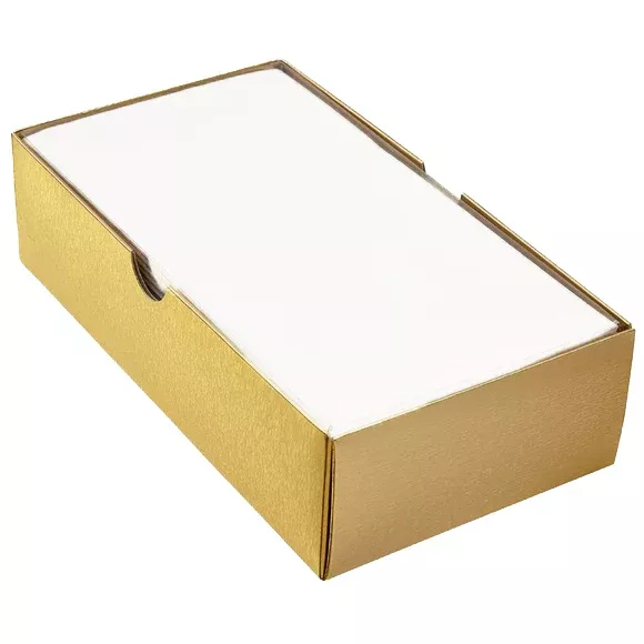 Caspari White Pearl Boxed Paper Linen Guest Towels - 24pk