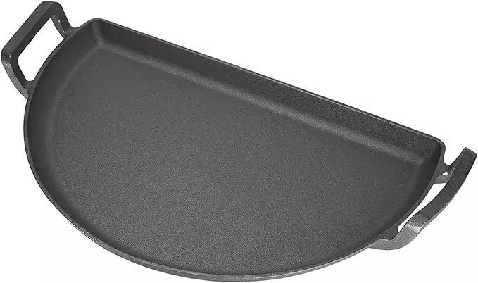 Cast Iron Drip Griddle Pan 22", 3-in-1 Versatile Grill Accessory for Searing, Griddle and Drippings - Fits Standard 22” Kettle Grills