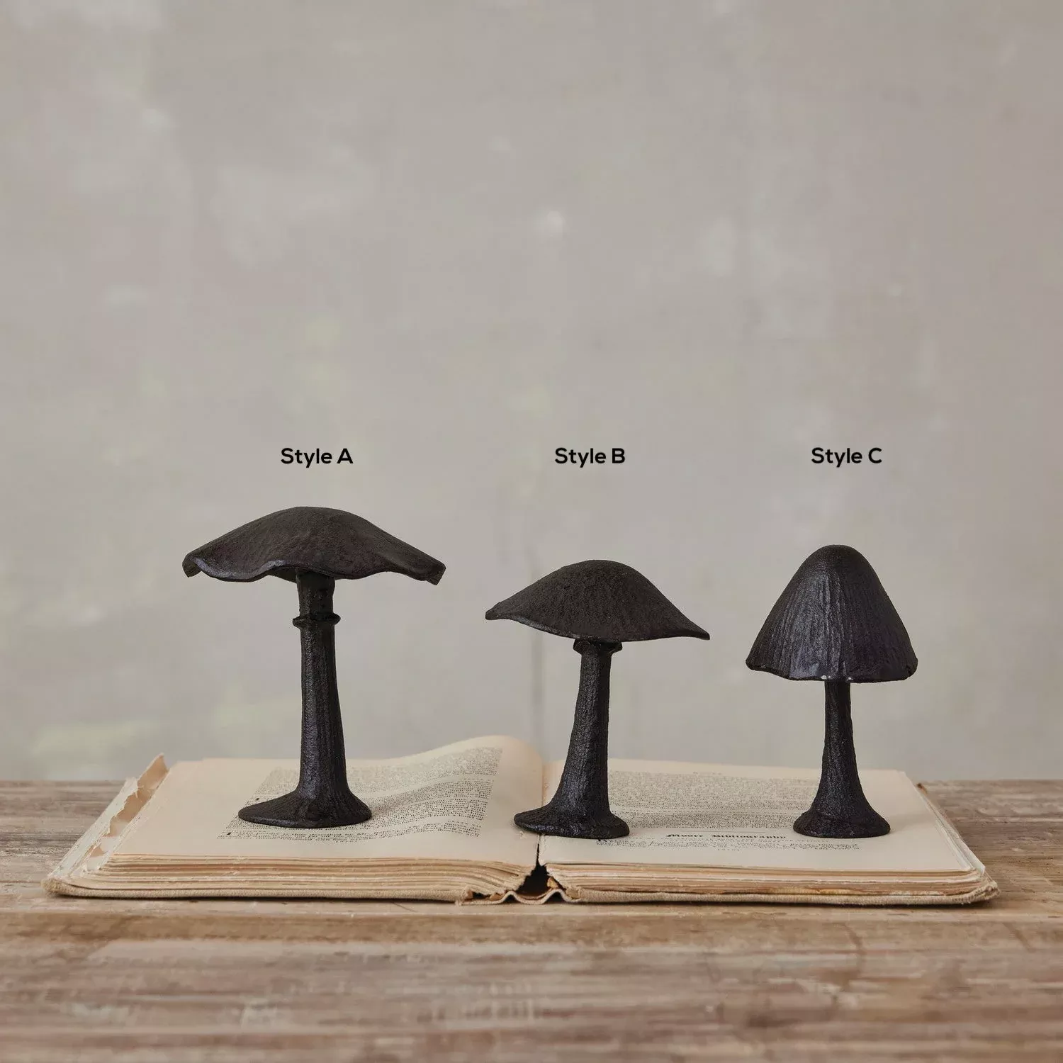 Cast Iron Woodland Mushroom Figure CHOICE of Size/Style