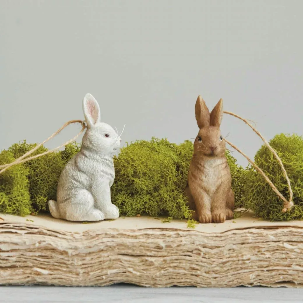 Cast Resin Rabbit Ornament CHOICE of Color