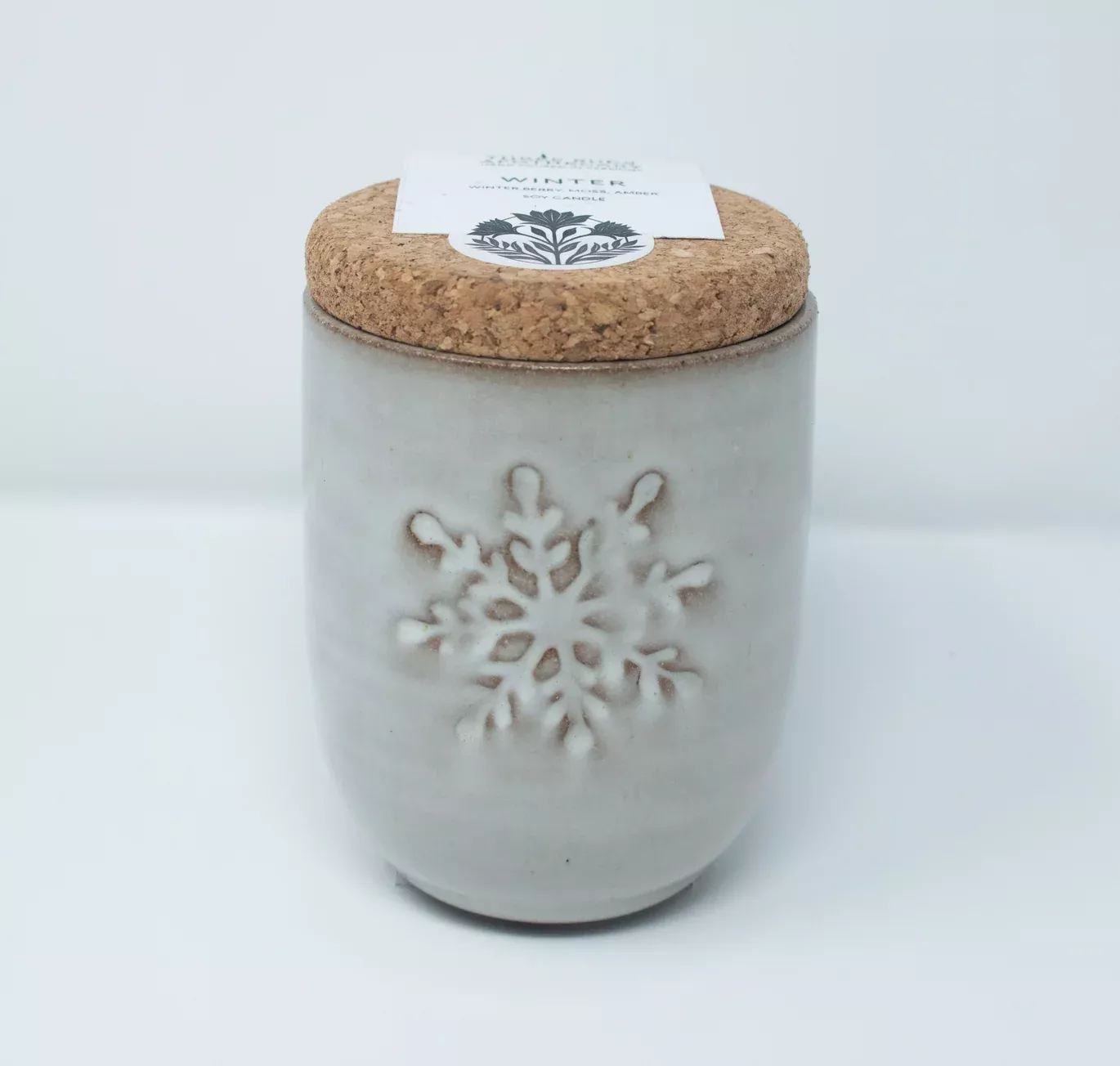 Ceramic Candle With Seed Label - Winter