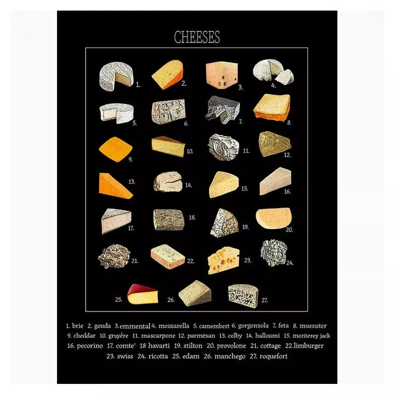 Cheeses 100% Cotton Flour Sack Towel