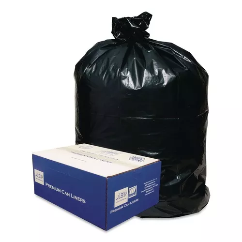 Classic 1506904 10 Gallon 0.6 mil 24 in. x 23 in. Linear Low-Density Can Liners - Black (25 Bags/Roll, 20 Rolls/Carton)