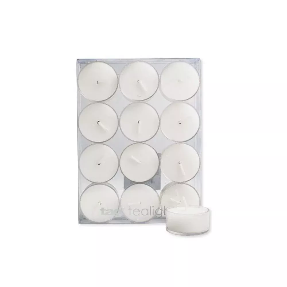 Classic White Tea Light Candles, Set of 12