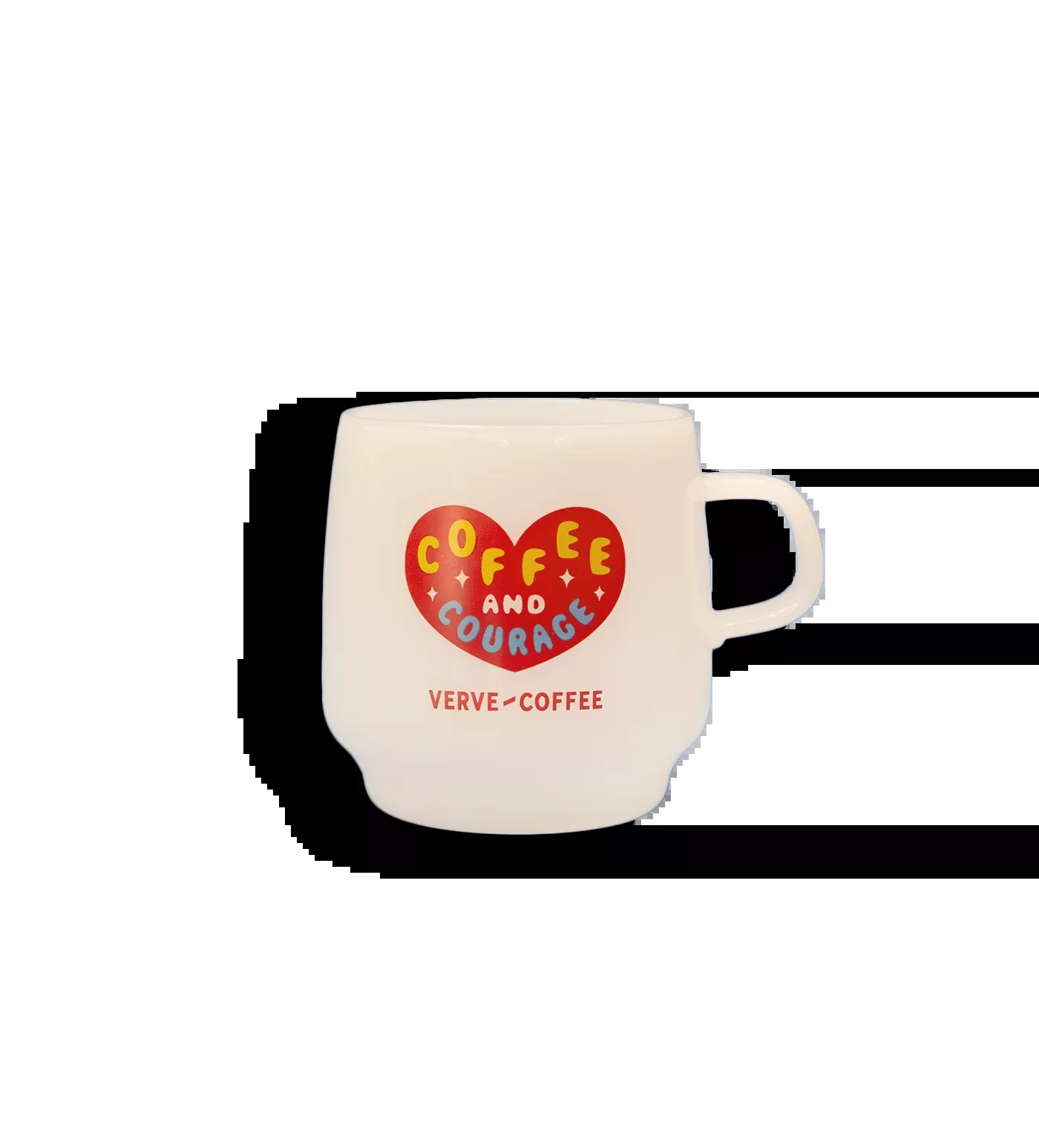 Coffee and Courage Milk Glass Mug