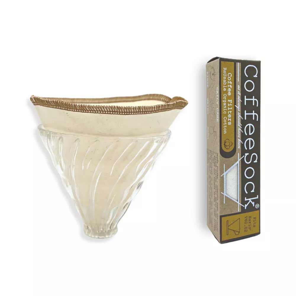 CoffeeSock - V60-02 Coffee Sock Organic Cotton Filter 2 Pack