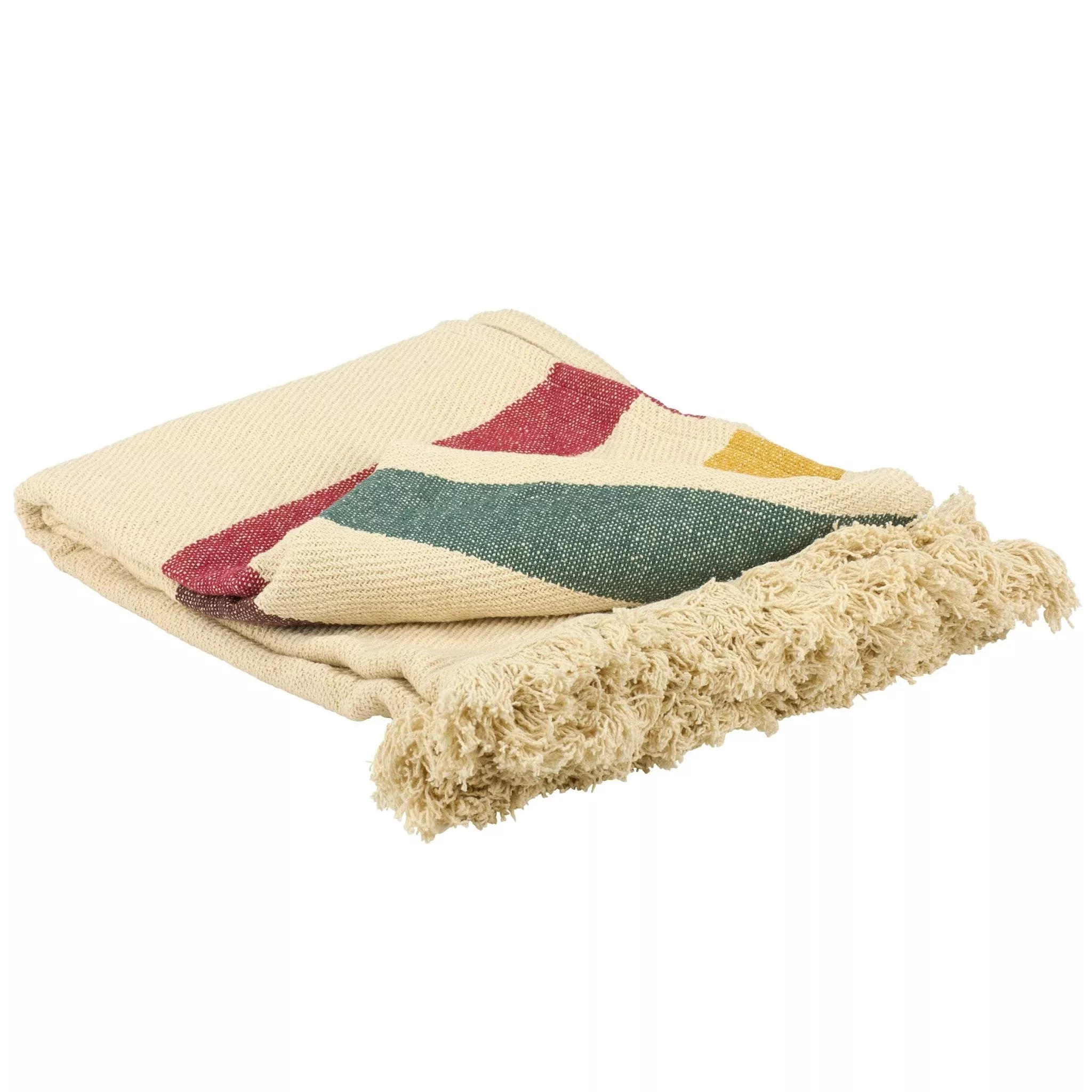 Color Block Striped Woven Throw