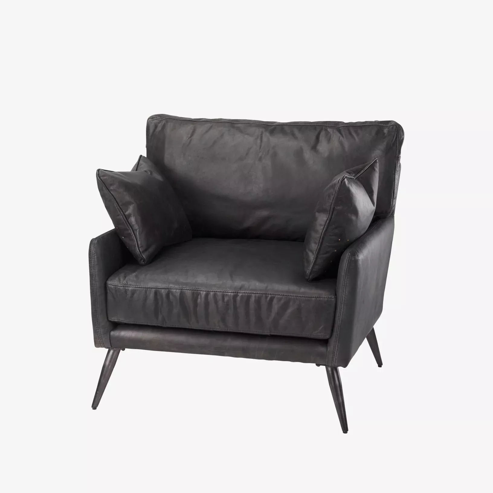 Colter Armchair in Black Leather