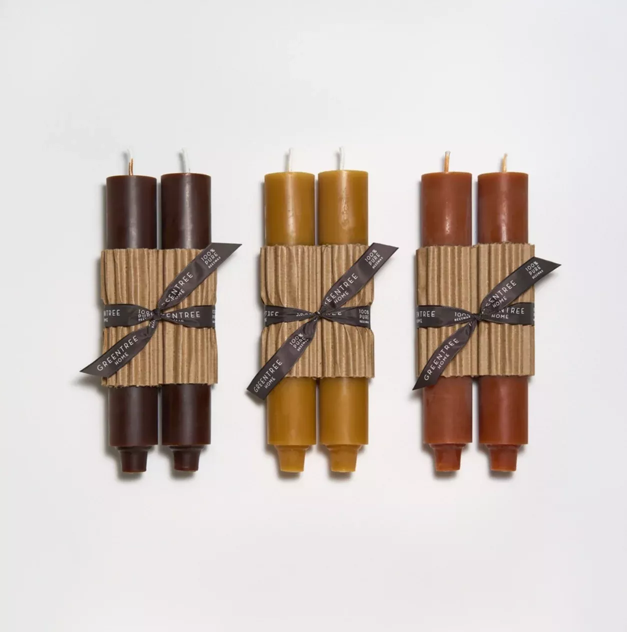 Column 9" Beeswax Candles - Natural