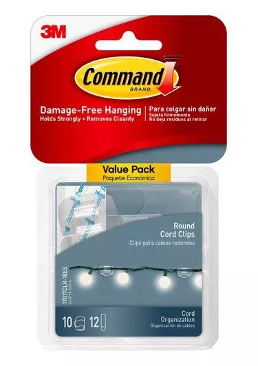 Command Clear Round Cord Clips – Pack of 4