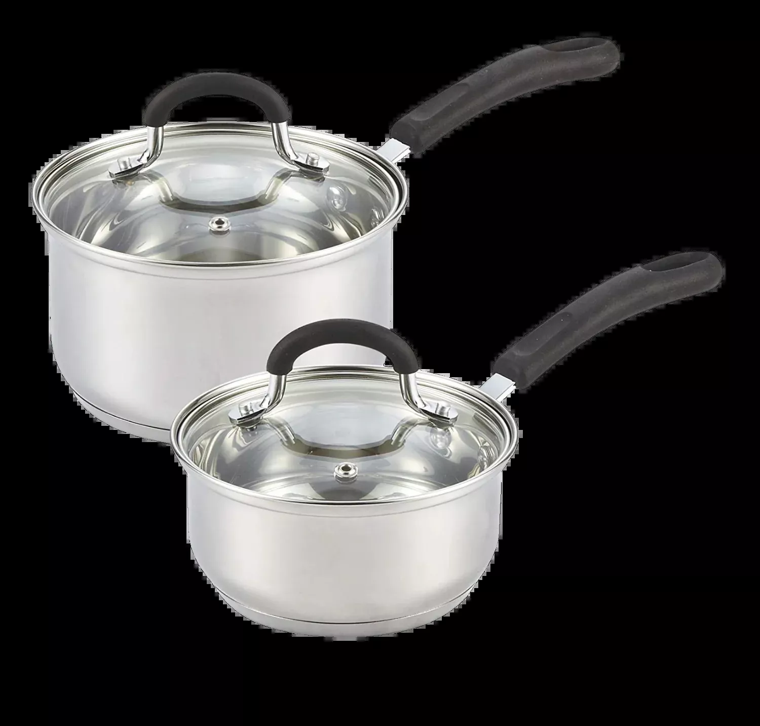 Cook N Home 1-Quart and 2-Quart Stainless Steel Saucepan Set