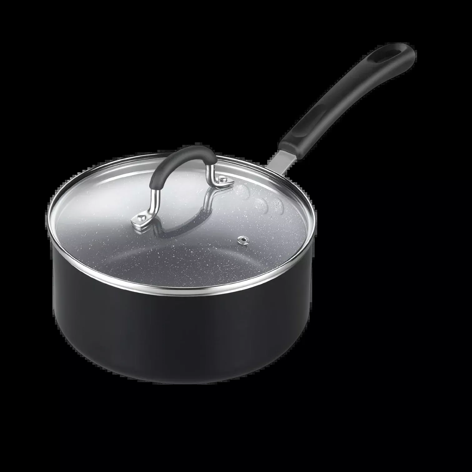 Cook N Home 2-Quart Granite Nonstick Saucepan with Glass Lid