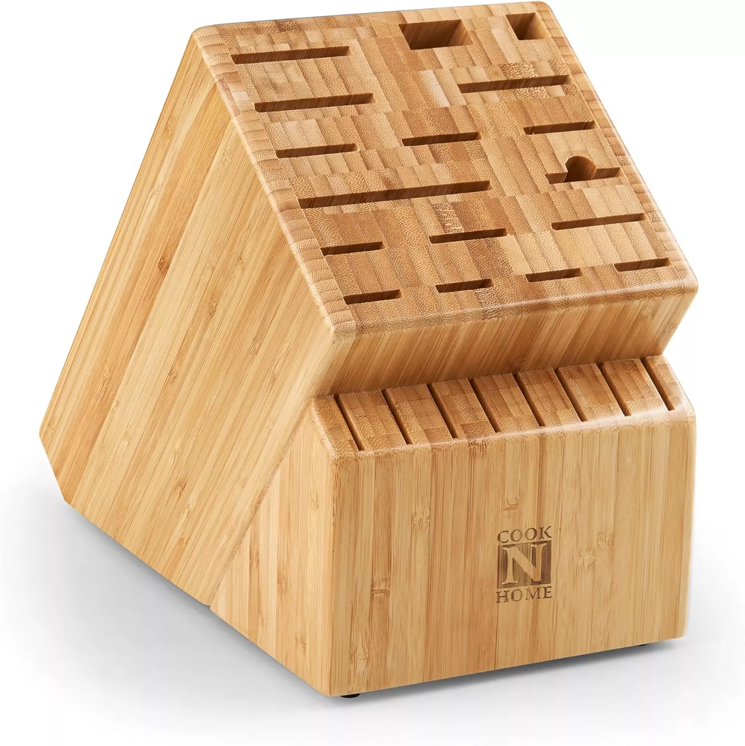 Cook N Home 25-Slot Bamboo Knife Storage Block