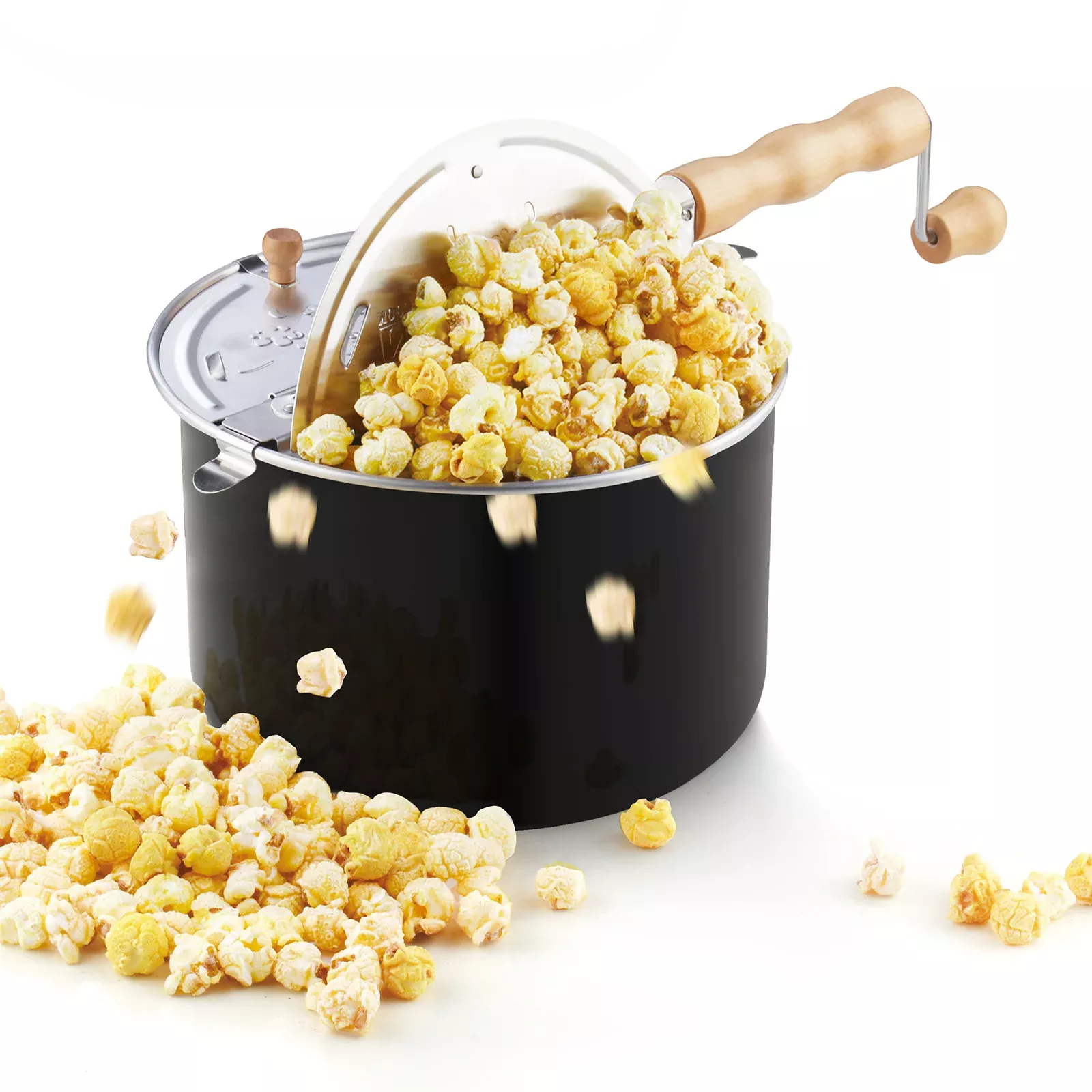 Cook N Home 6-Quart Stovetop Popcorn Popper, Black