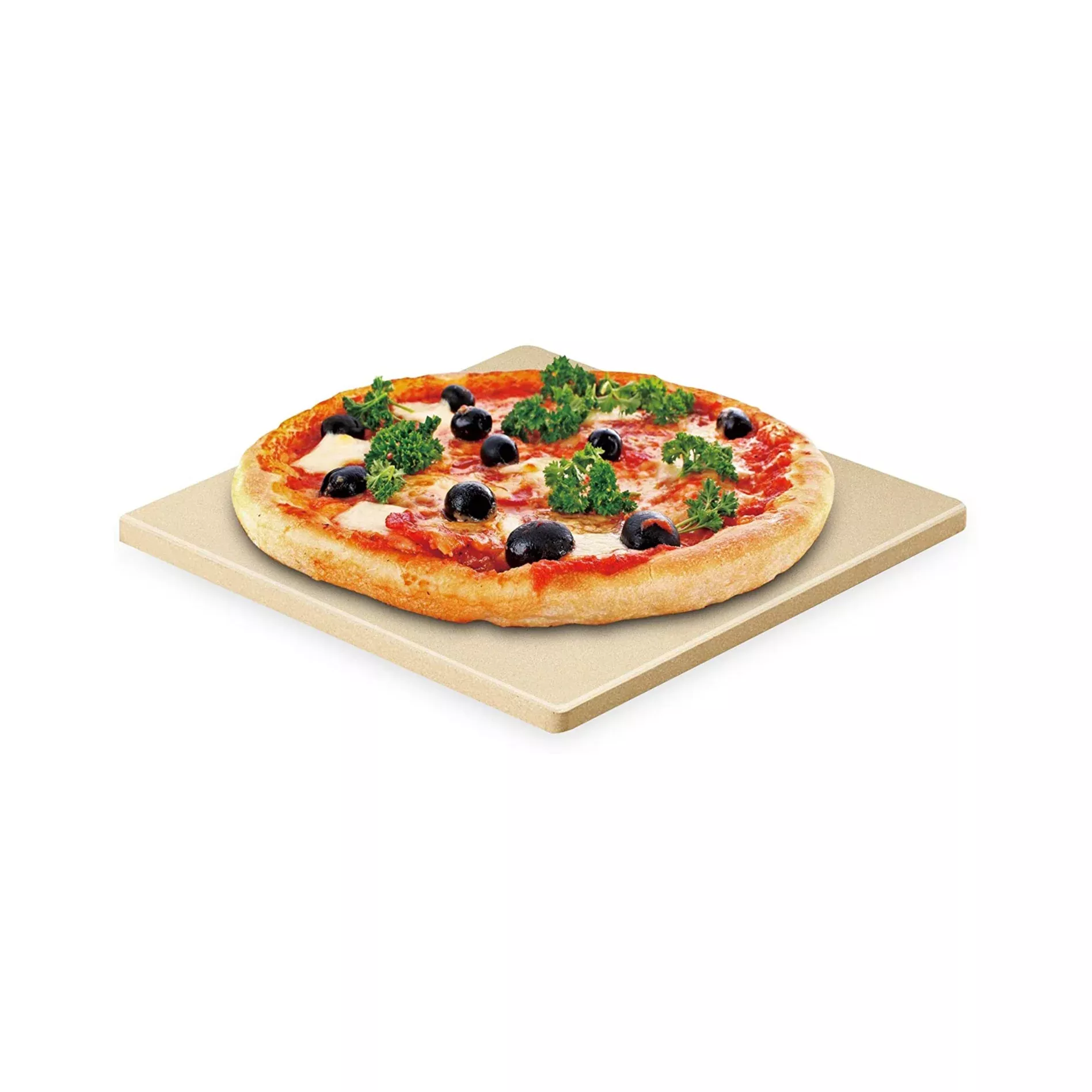 Cook N Home 7.5-Inch Square Cordierite Pizza Stone with Scraper
