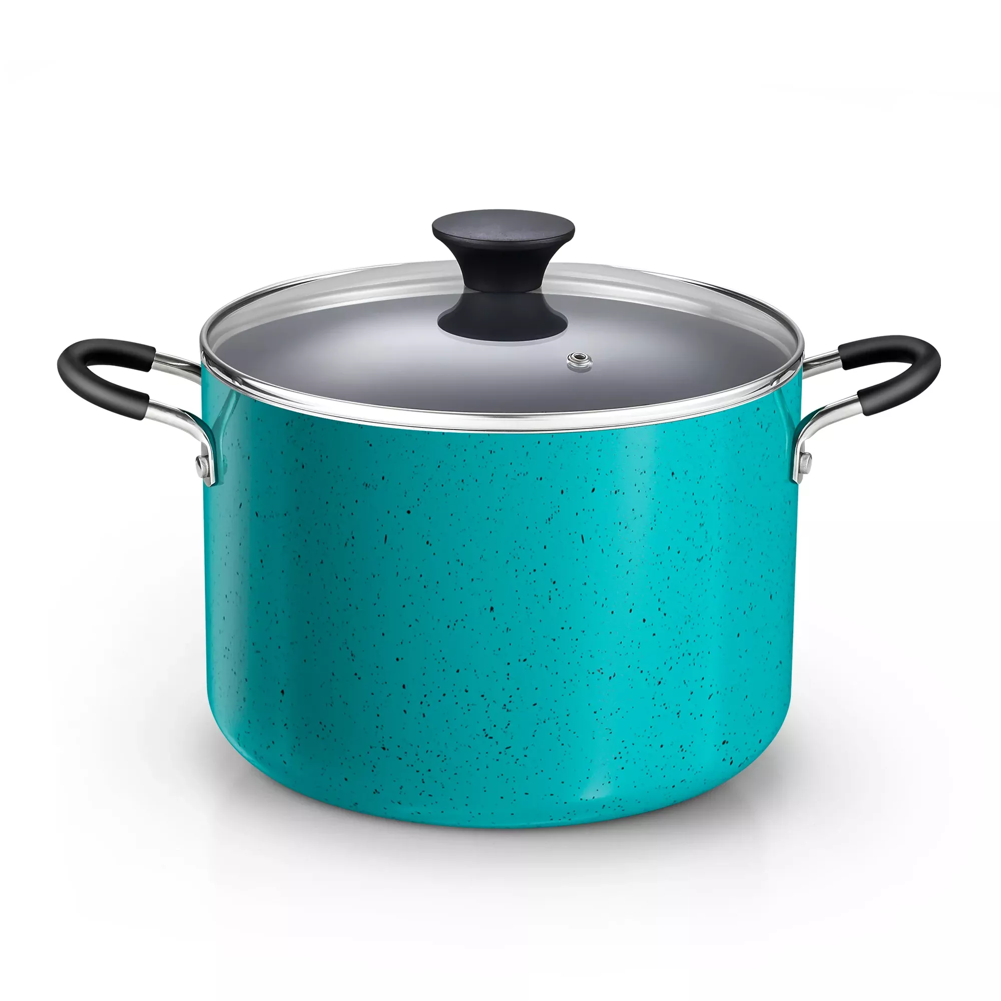 Cook N Home 8-Quart Nonstick Stockpot with Glass Lid, Blue
