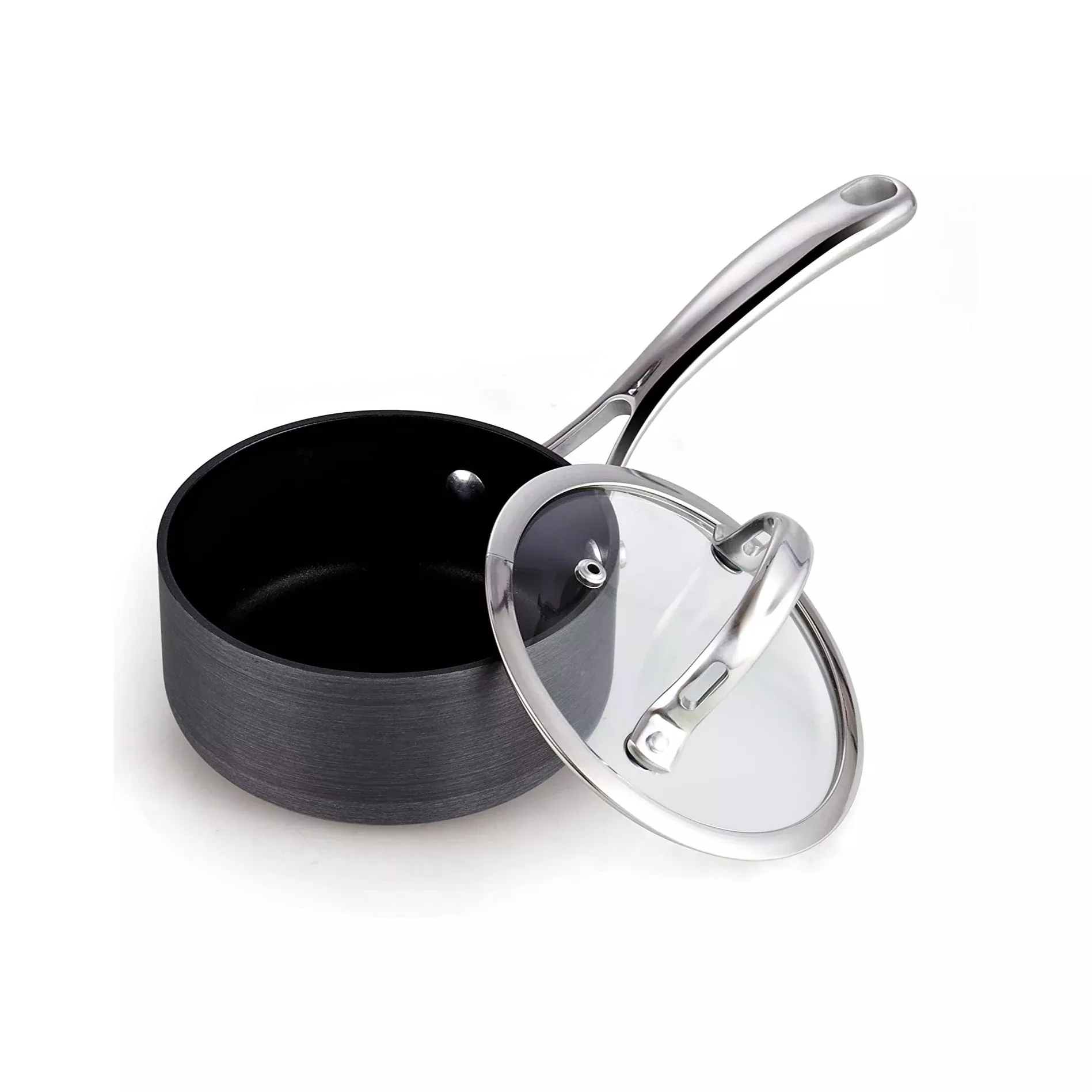Cooks Standard 1-Quart Hard Anodized Nonstick Saucepan with Glass Lid