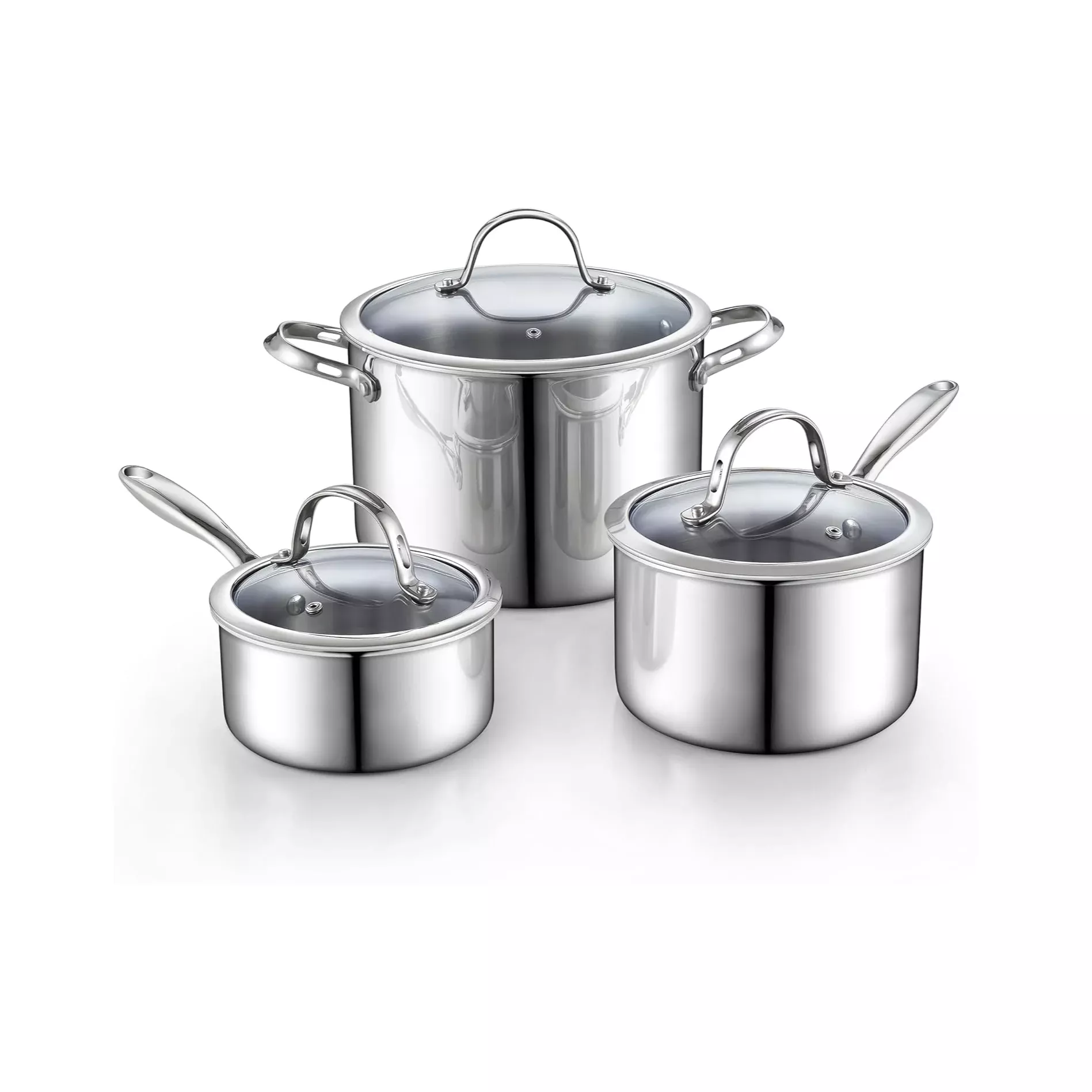 Cooks Standard 6-Piece Multi-ply Clad Stainless Steel Cookware Set
