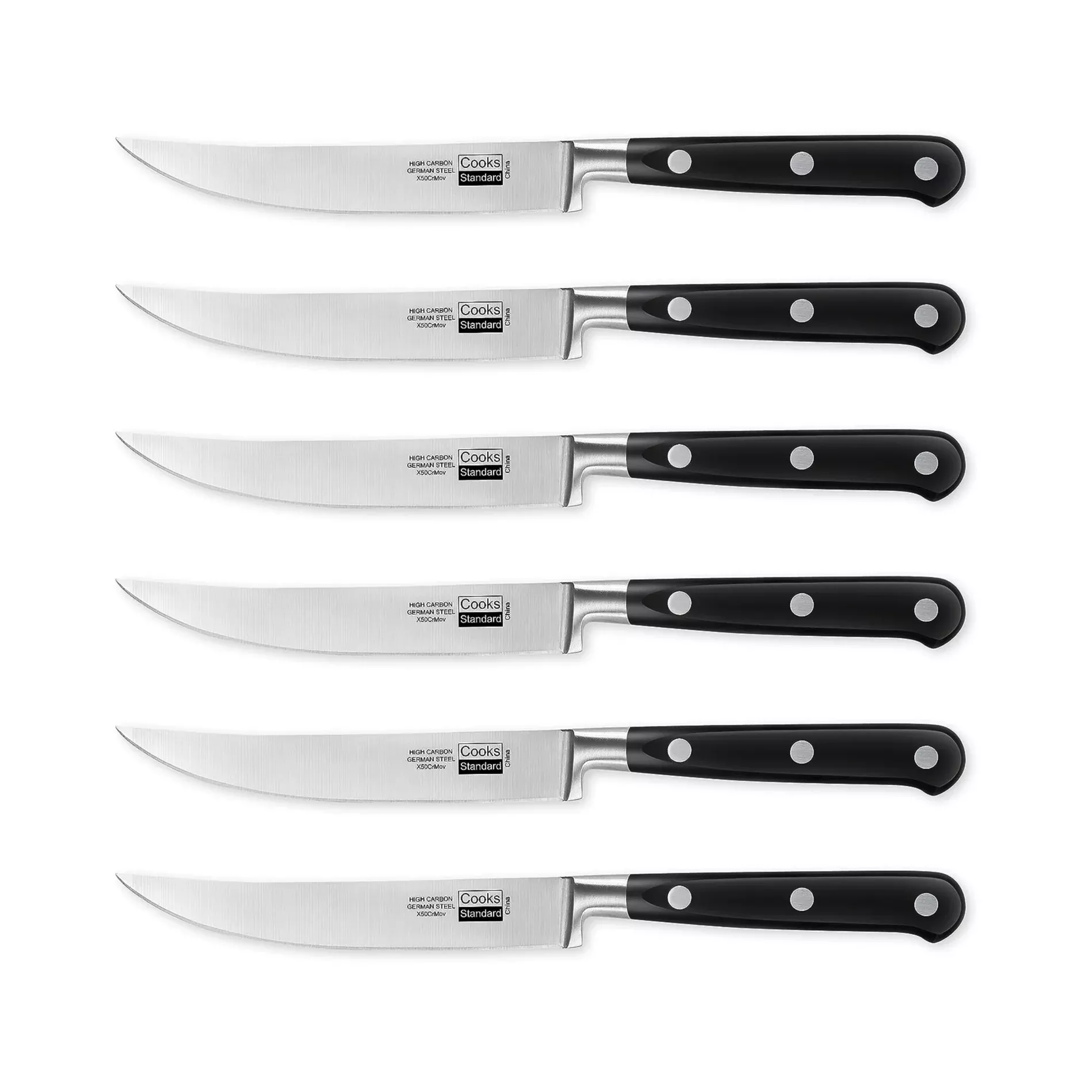 Cooks Standard 6-Piece Steak Knife Set, Black