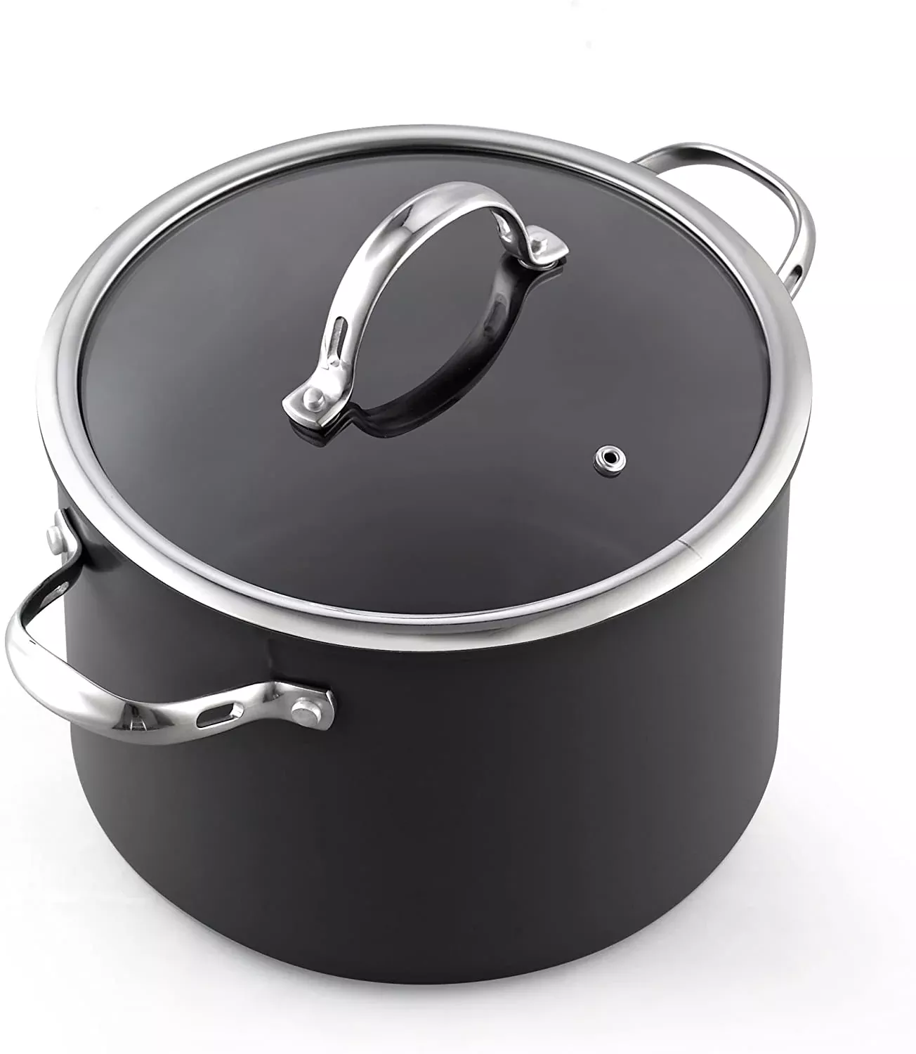 Cooks Standard 8-Quart Hard Anodized Nonstick Stockpot with Glass Lid