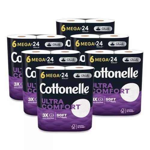 Cottonelle 55707 Ultra ComfortCare 2-Ply Septic Safe Soft Tissue Toilet Paper - White (36/Carton)