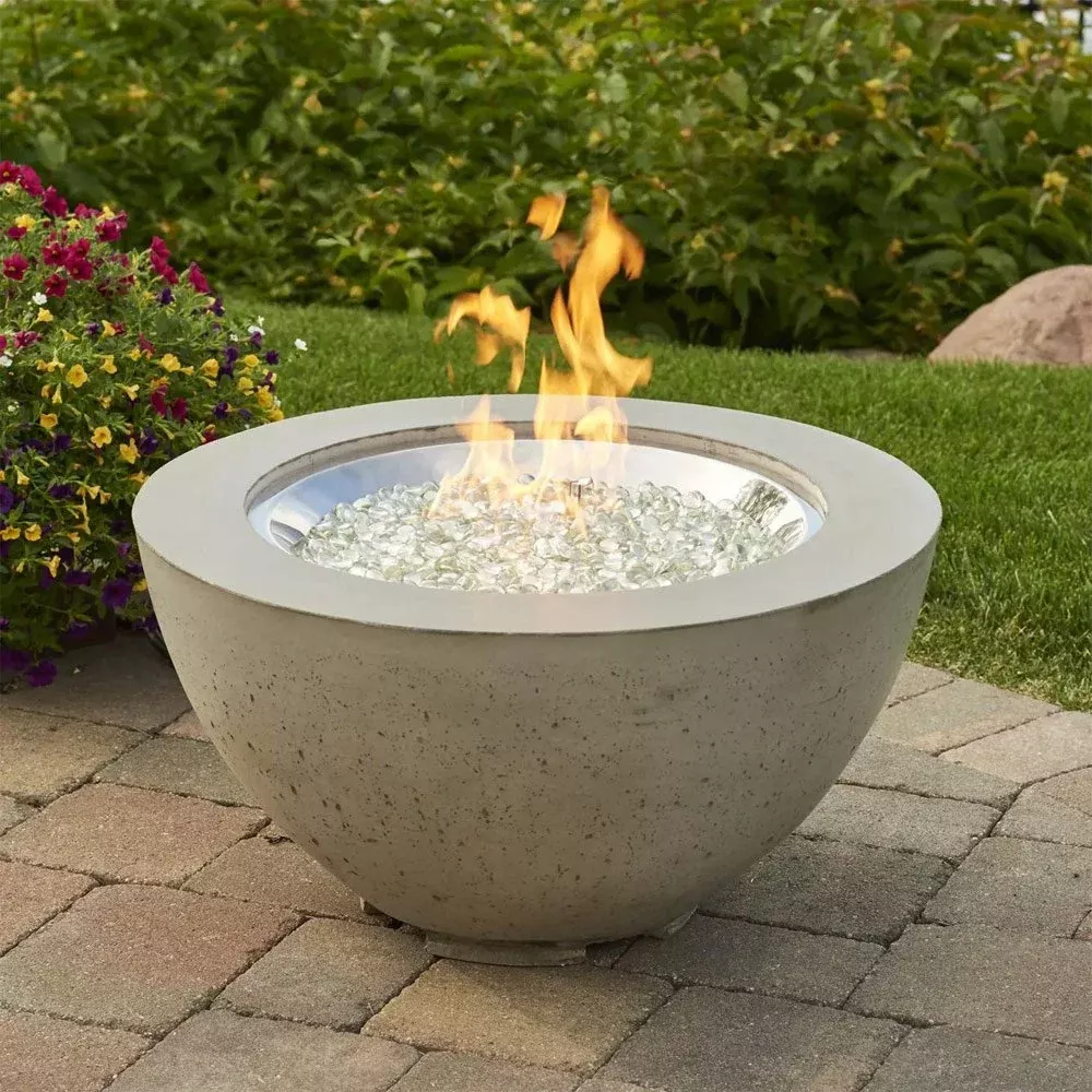 Cove 29-Inch Round Gas Fire Pit Bowl with Crystal Fire Burner