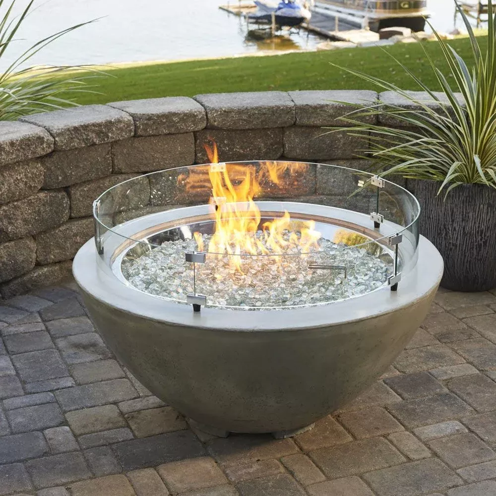 Cove 42-Inch Round Gas Fire Pit Bowl with Crystal Fire Burner
