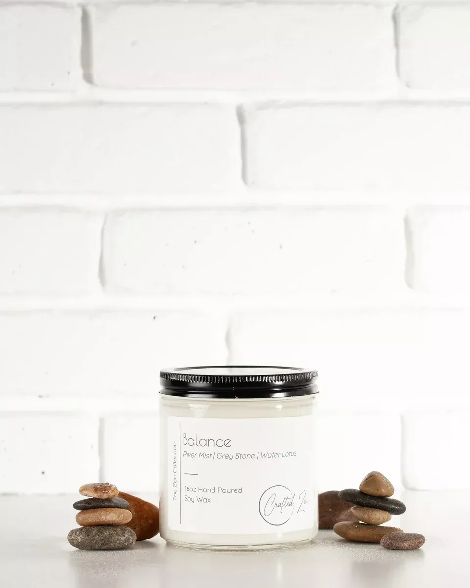 Crafted Zen - Balance (River Stone) Candle 16oz Jar