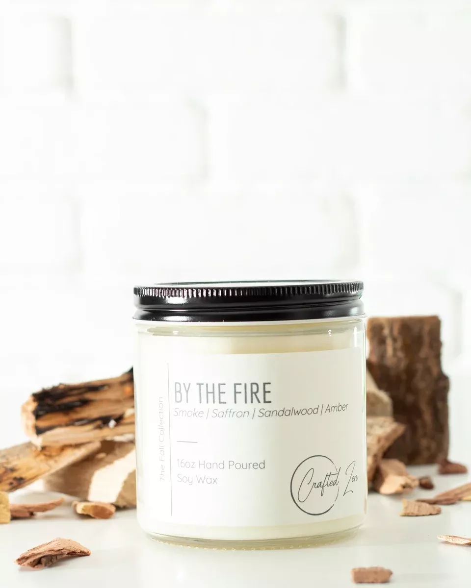 Crafted Zen - By The Fire Candle 16oz Jar