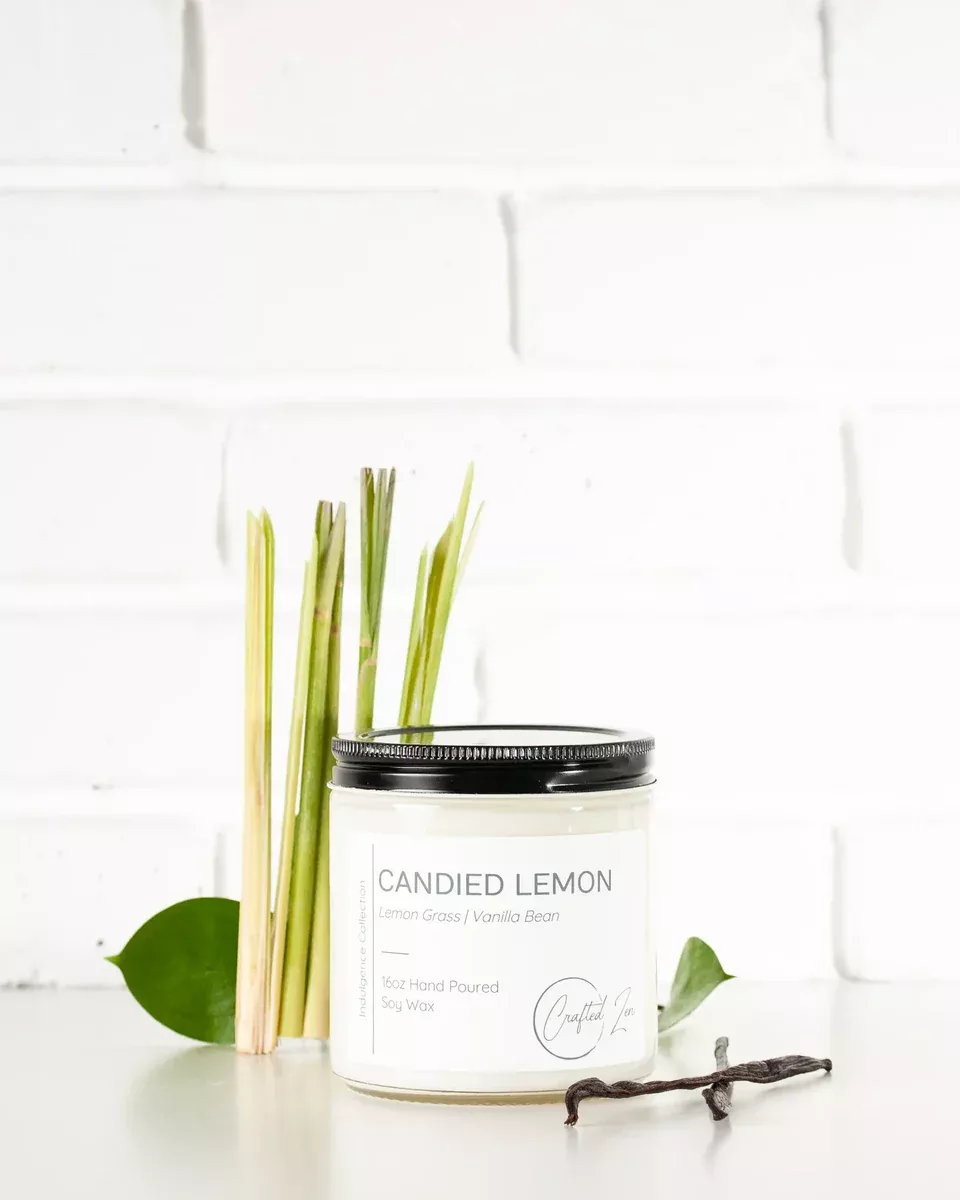 Crafted Zen - Candied Lemon (Lemon Vanilla) Candle 16oz Jar