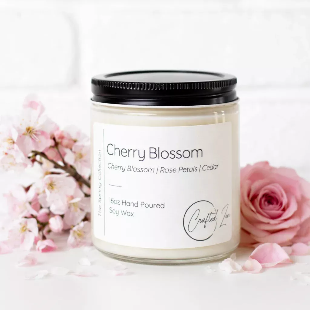 Crafted Zen - Cherry Blossom Candle 16oz Jar