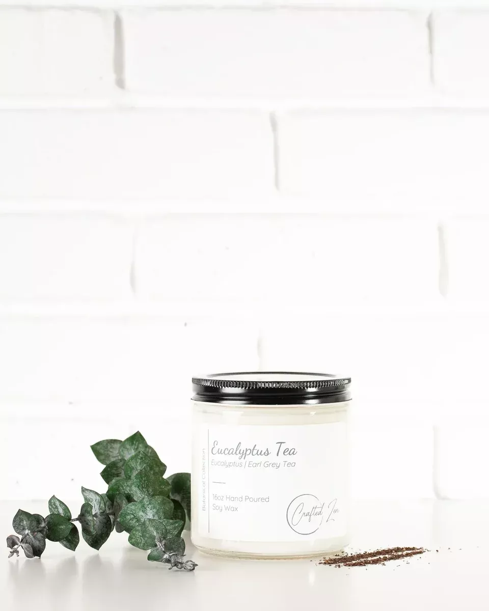 Crafted Zen - Eucalyptus Tea Candle 16oz Jar