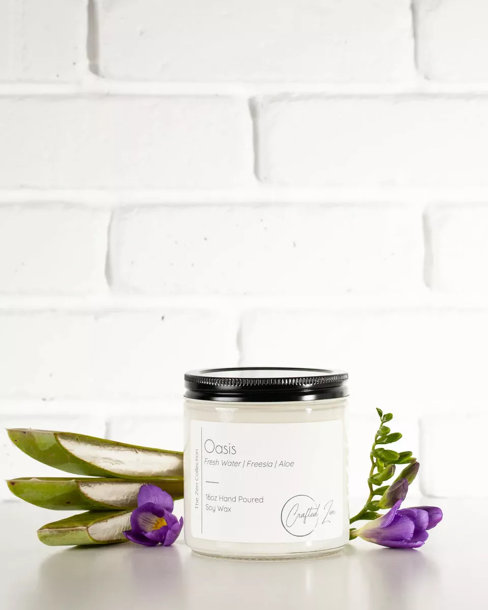 Crafted Zen - Oasis Candle 16oz Jar