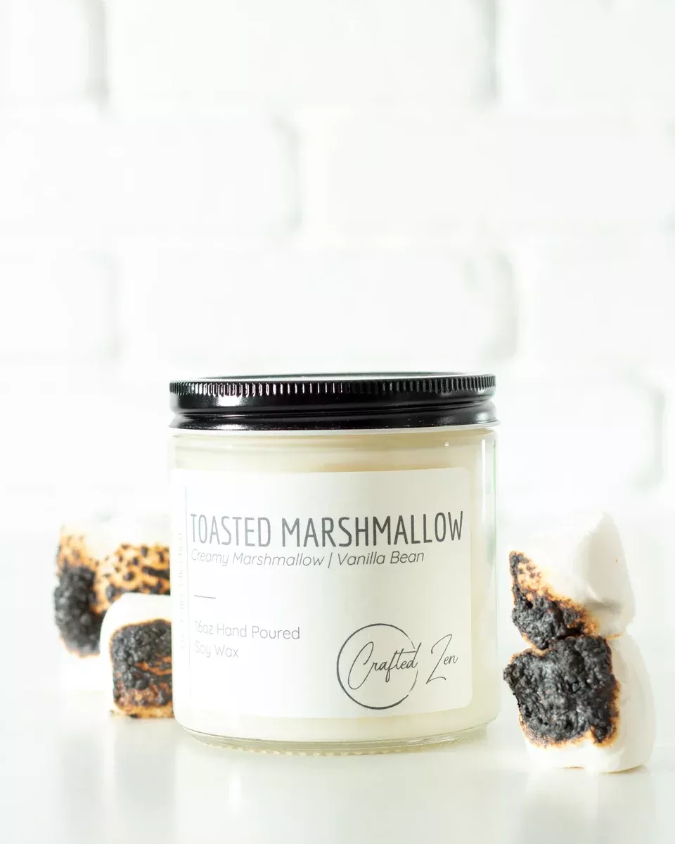Crafted Zen - Toasted Marshmallow Candle 16oz Jar