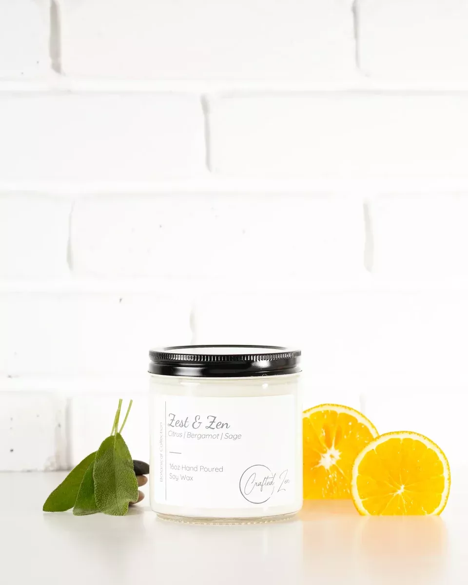 Crafted Zen - Zest & Zen Candle 16oz Jar