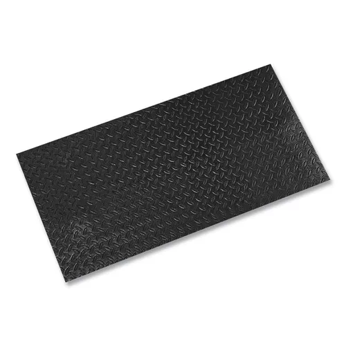 Crown FL 3660KD 36 in. x 60 in. Tuff-Spun Foot-Lover Rectangular Diamond Surface Mat - Black
