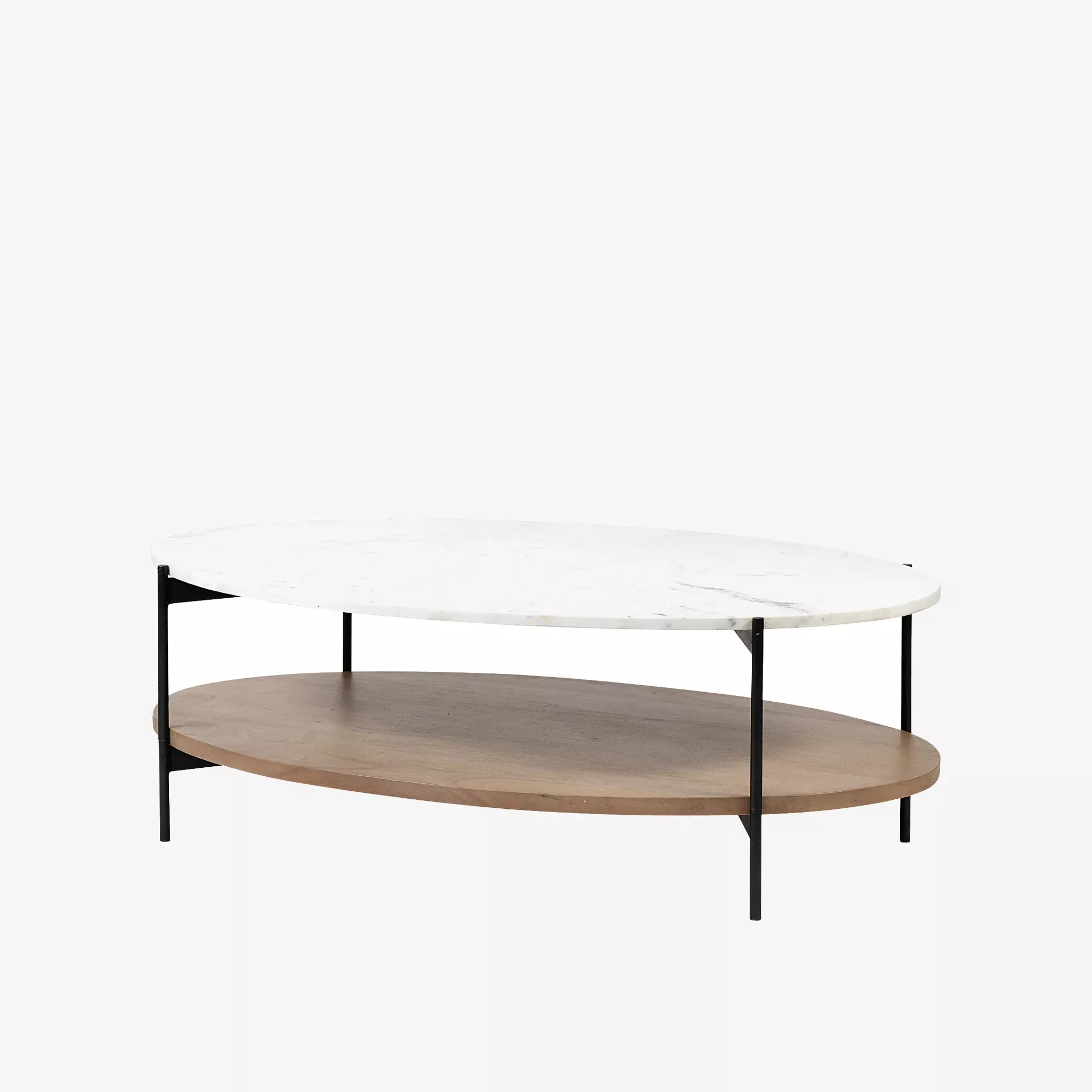 Crudités and Cocktails Oval Coffee Table in Light Wood