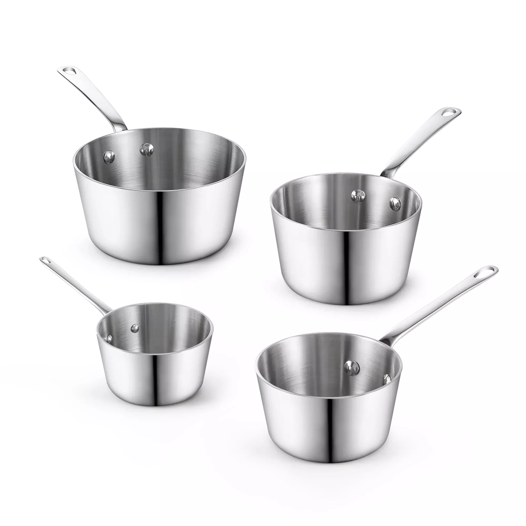 D&M 4-Piece Multi-Ply Clad Stainless Steel Butter Warmer Set